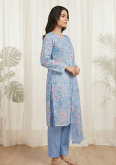 Lawn - Rubaaiyat - Digital Printed 26 - 2 By 2 - D#27 - Sky Blue