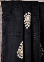 Embroidered Lawn Summer Shawl D#37 - Black