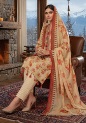 Winter - Riwaj - Printed Marina - 3 Pcs - Wool Shawl 25 - D#06