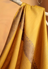 Pashmina Embroidered Border Shawl D#235 - Mustard