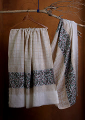 Pashmina Zari Jamawar Shawl D#07 - Off White 2