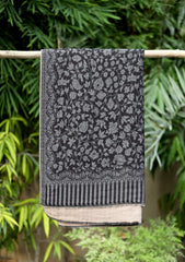 Pashmina Kani Jamawer Shawl D - 143 - Black