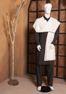 Men Shawls - Wool Shawls - D#01 - Off White