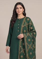 Winter - Riwaj - Pashmina Kashmiri Needle 3 Pcs Suit - D#01 - Green