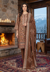 Winter - Riwaj - Printed Marina - 3 Pcs - Wool Shawl 25 - D#38
