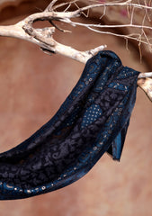 Pashmina Zari Jamawar Scarf D#06 - Black