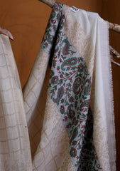 Pashmina Zari Jamawar Shawl D#07 - Off White 2