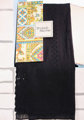 Embroidered Lawn Summer Shawl D#59 - Black