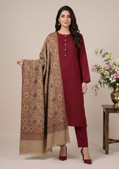 Winter - Riwaj - Pashmina Kani Jamawar 3 Pcs Suit - D#01 - Brown
