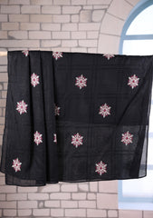 Embroidered Lawn Summer Shawl D#32 - Black