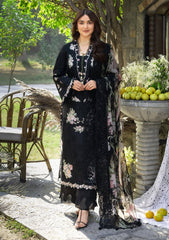 Lawn - Elaf Premium - Luxury 26 - ELY#02B - MIDNIGHT BLOSSOM