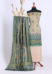 Winter - Riwaj - Printed Pashmina - 3 Pcs Suit - D#03 - L Skin