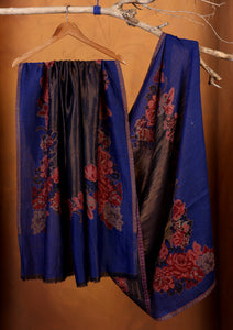Pashmina Zari Jamawar Shawl D#05 - R Blue