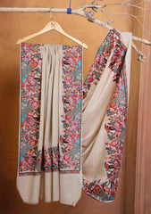 Pashmina Embroidered Border Shawl D#269 - Skin