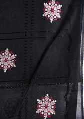 Embroidered Lawn Summer Shawl D#32 - Black