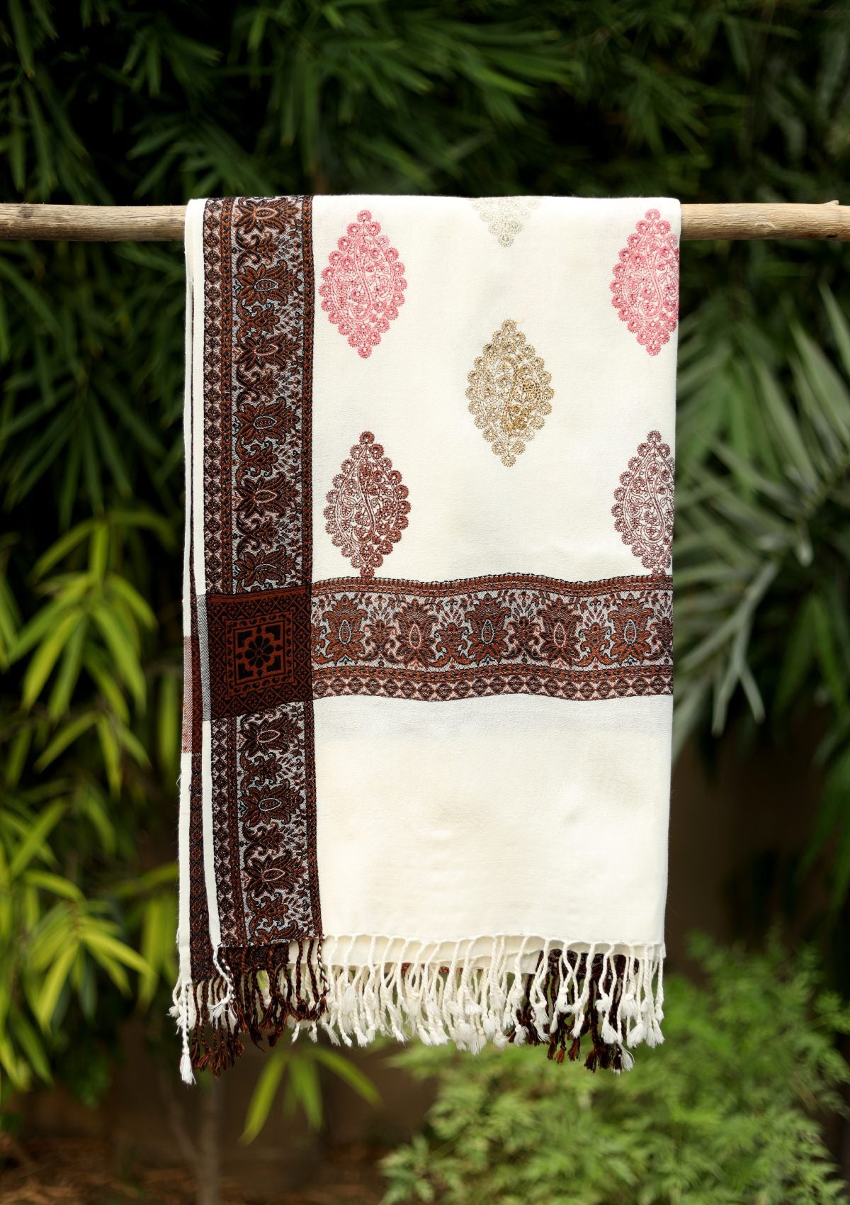 Embroidered Wool Shawl  D - 56