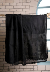 Lawn Chikankari Summer Shawl D#14 - Black