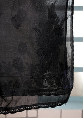 Lawn Chikankari Summer Shawl D#14 - Black