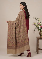 Winter - Riwaj - Pashmina Kani Jamawar 3 Pcs Suit - D#01 - Brown