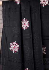Embroidered Lawn Summer Shawl D#32 - Black