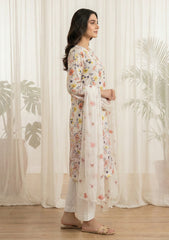 Lawn - Rubaaiyat - Chikankari 26 - Chiffon Dupatta - D#15 - Fawn