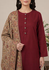 Winter - Riwaj - Pashmina Kani Jamawar 3 Pcs Suit - D#01 - Brown