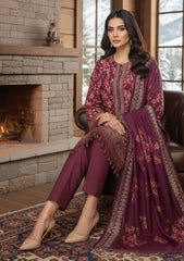 Winter - Riwaj - Printed Marina - 3 Pcs - Wool Shawl 25 - D#32