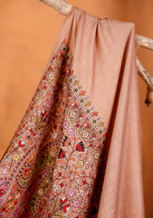 Pashmina Embroidered Jaaldar Shawl D#04 - G Brown