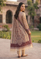 Winter - Fancy Silk Zari Jamawar - 3 Pcs Suit - D#17 - Skin