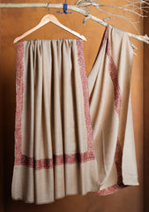 Pashmina Kashmiri Border Shawl D#126 - Skin