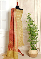 Formals - Fancy Closet - 2 pcs Suit - Chiffon Jamawar D#78 D Peach