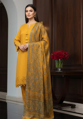 Winter - Meemsey - Noor Jahan - Makhmal 25 - Jacquard Shawl - D#01 - Yellow