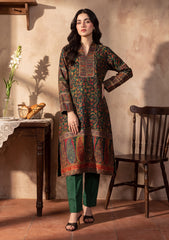 Pret - Riwaj - Silk Kani Zari Jamawar Shirt - Bottle Green