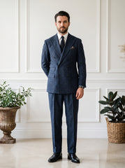 Cavani Tweed Silver Cloud Donegal Wool Fabric - F Sky