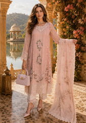 Formals - Noor By Saadia Asad - Nooriyah Luxury Embroidered Chiffon 26 - D#02 - Satin Rose