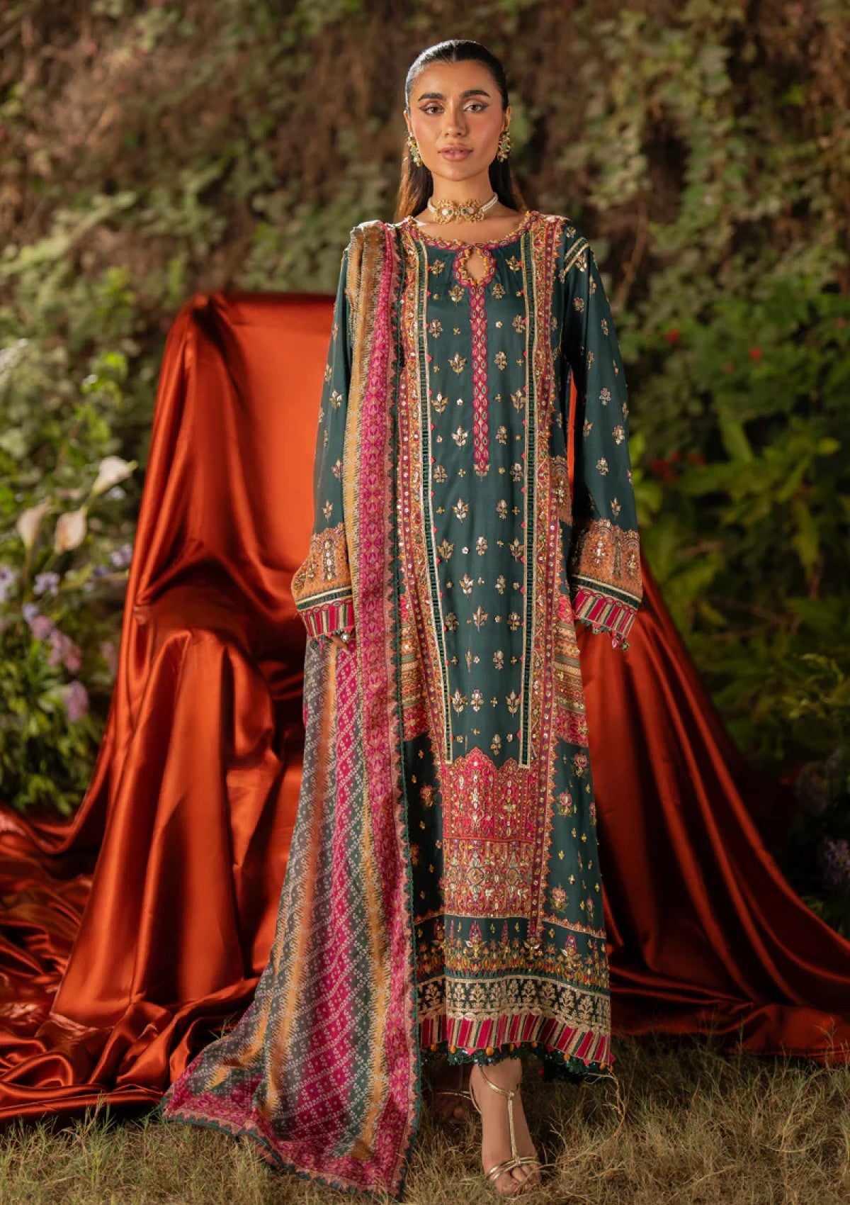 Winter Collection - Qalamkar - Luxe Silk 24 - UA-02 NINA