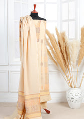 Winter - Riwaj - Jamawar Peach Leather Suit - Edit 25 - D#01 - L Peach