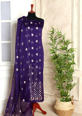 Formals - Fancy Closet - 2 pcs Suit - Satin Silk Jamawar D#04 R Blue