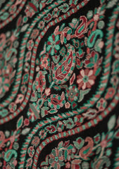 Pashmina Jamawar Shawl D - 52 - Black