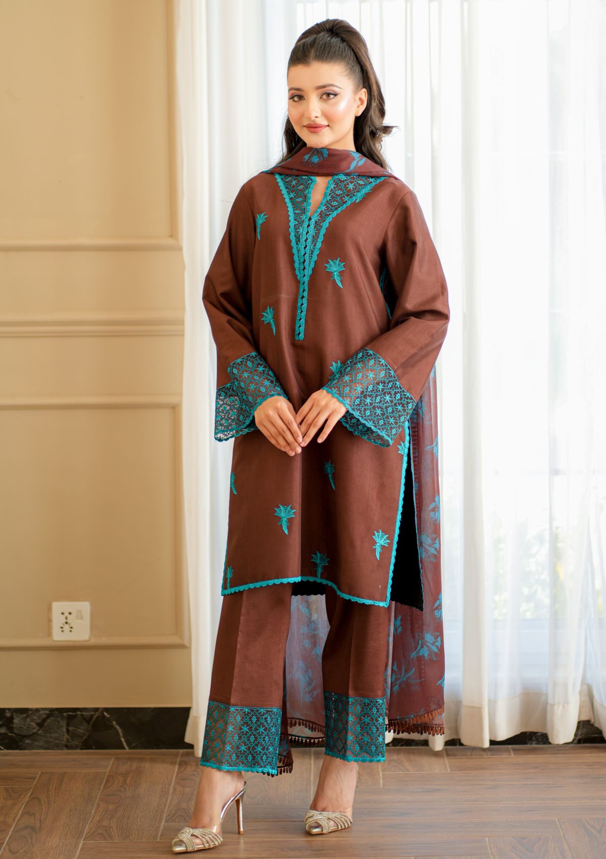 Pret Collection - Fozia Khalid - Silkspire - FKS#04 - COCOA (BROWN)