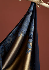 Pashmina Zari Jamawar Shawl D - 48 - N Blue