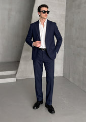 Scabal Pure Suiting Super 170's Wool Fabric - N Blue