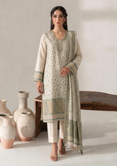 Winter - Fancy Silk Zari Jamawar - 3 Pcs Suit - D#22 - Pista
