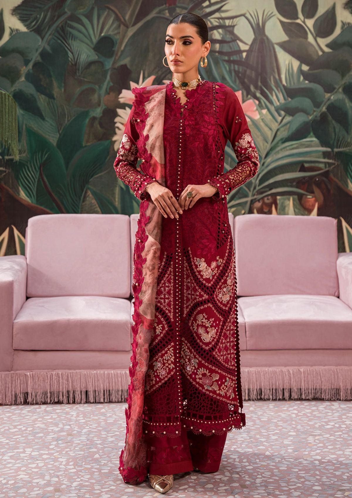 Lawn Collection - Afrozeh - The Painted Garden - Dahlia Dusk