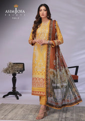 Lawn Collection - Asim Jofa - Basic - Print - 3 Pcs - AJBP#47