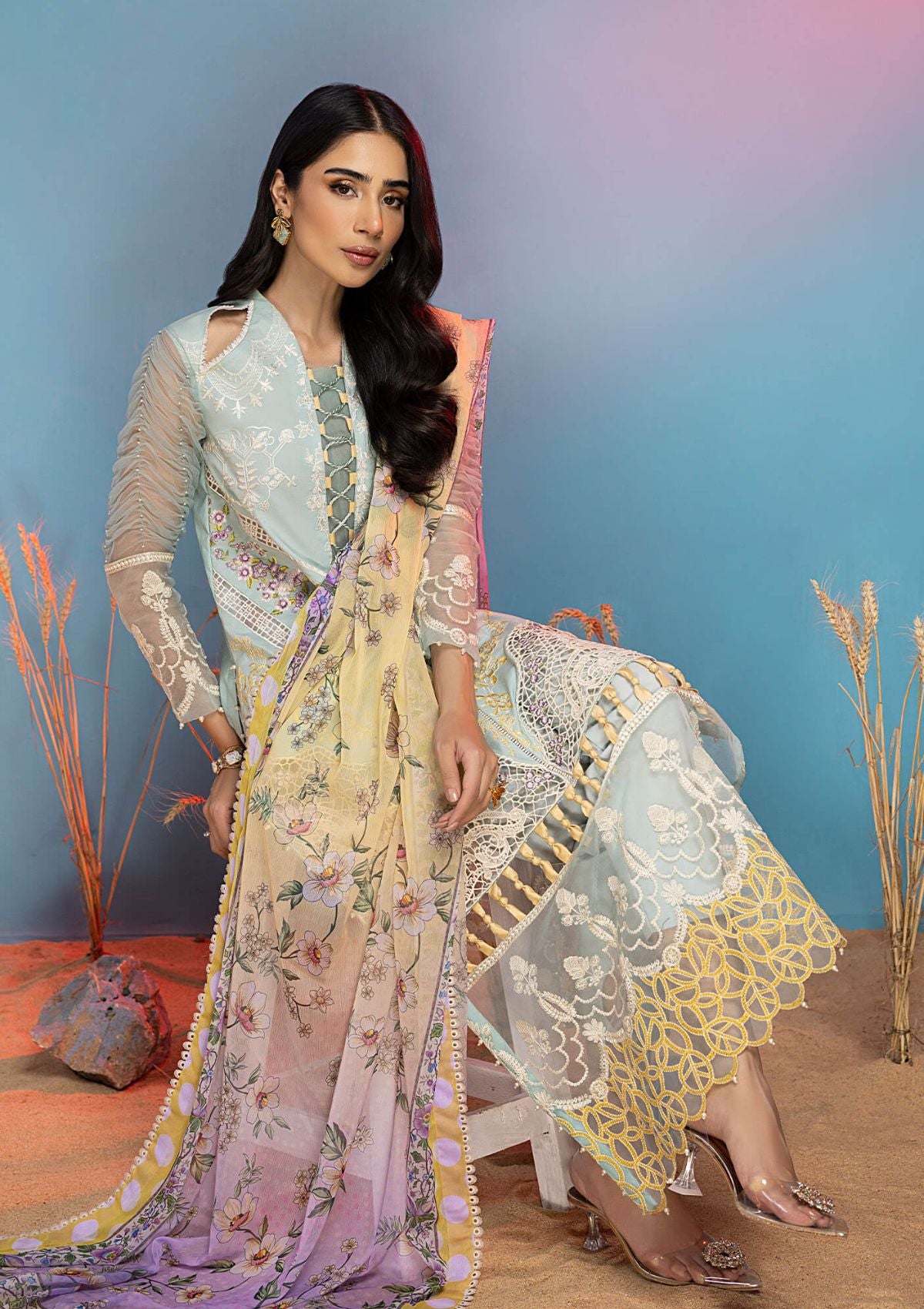 Lawn Collection - Asifa & Nabeel - Aleyna - V02 - MOON STONE (ALV-06)