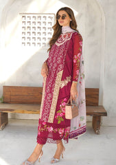 Lawn Collection - Asifa & Nabeel - Aleyna - V02 - CRANBERRY (ALV-09)