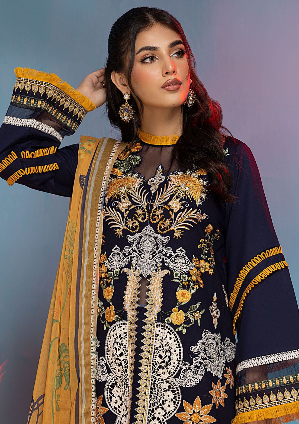 Lawn Collection - Asifa & Nabeel - Aleyna - V02 - CELESTE (ALV-11)