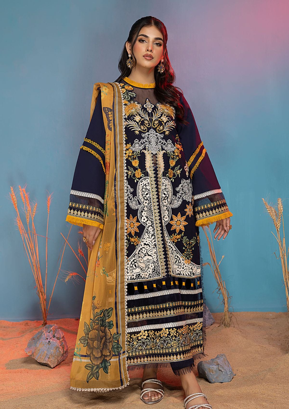 Lawn Collection - Asifa & Nabeel - Aleyna - V02 - CELESTE (ALV-11)