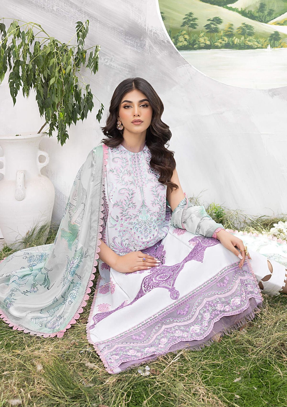 Lawn Collection - Asifa & Nabeel - Aleyna - V02 - PEARL (ALV-16)